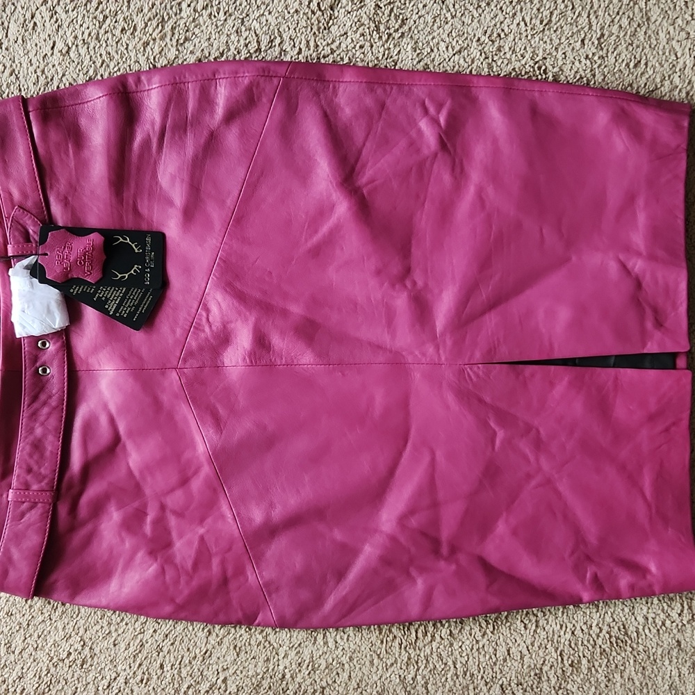 Bod & Christensen Orchid Genuine Leather Kendra Skirt Size 12 - Picture 3 of 6